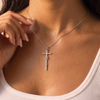 Personalized Cross Name Necklace