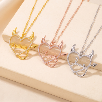 Personalized Devil Heart Name Necklace