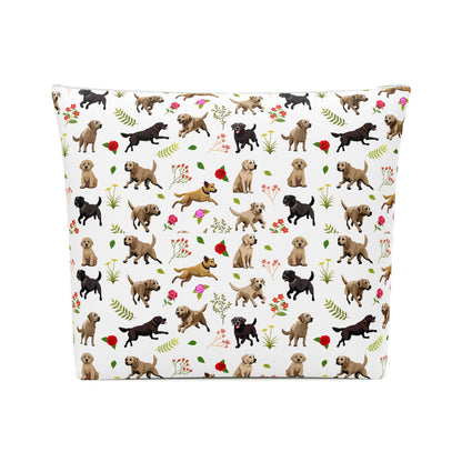 Labrador Print Cotton Cosmetic Bag/Makeup Organizer & Toiletry Bag