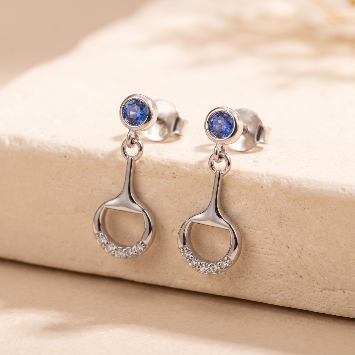 Personalized Birthstone Horse Bit Earrings