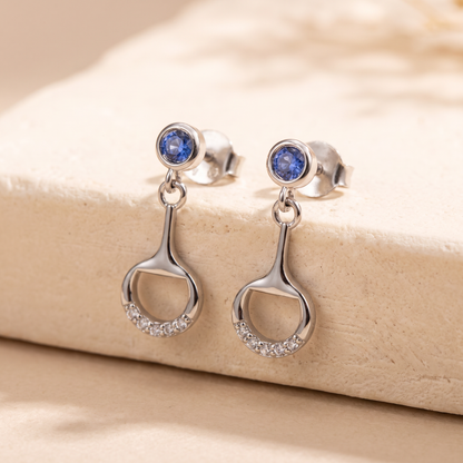 Personalized Birthstone Horse Bit Earrings