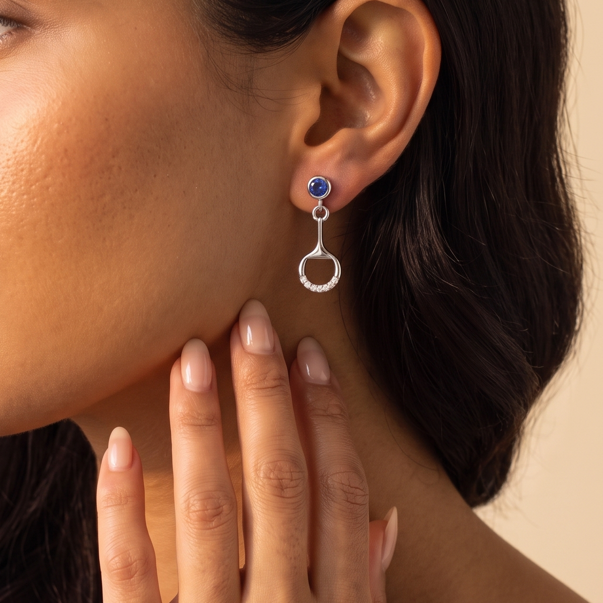 Personalized Birthstone Horse Bit Earrings