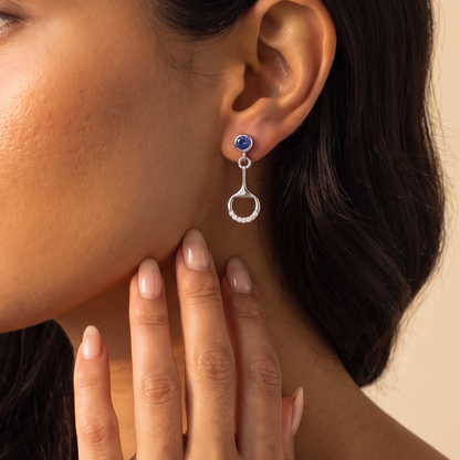 Personalized Birthstone Horse Bit Earrings