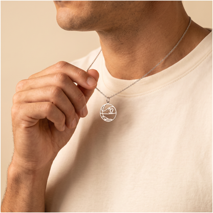 Custom Engraved Name & Number Basketball Ball Necklace