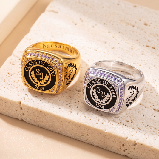 Customized Engraved University Graduation Signet Ring
