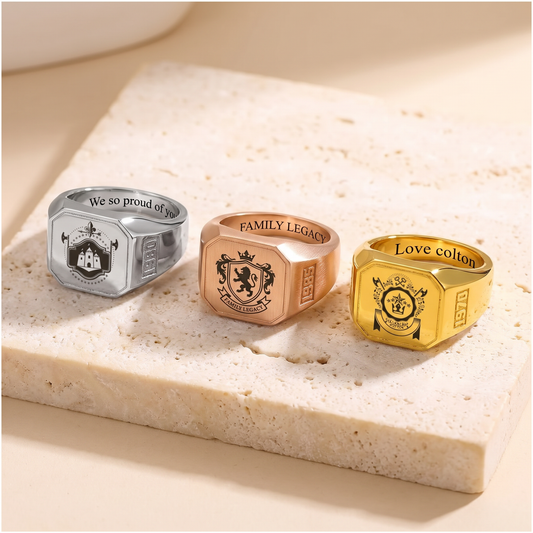 Square Champion Ring with Custom Logo