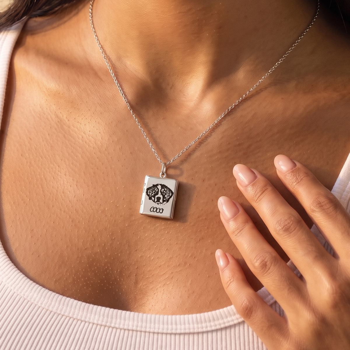 Personalized Pet Portrait Book Locket Necklace