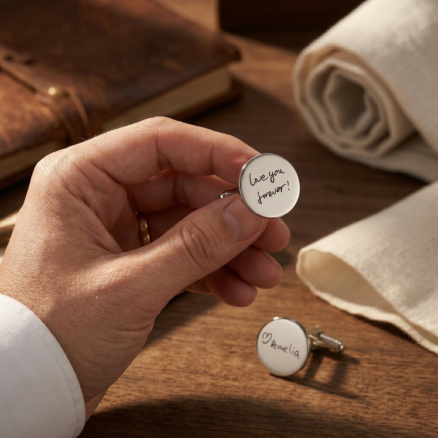 Custom Handwriting Stainless Steel Cufflinks