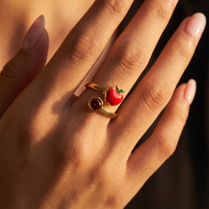 Personalized Apple Teacher's Ring with Birthstone