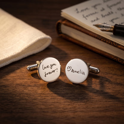 Custom Handwriting Stainless Steel Cufflinks