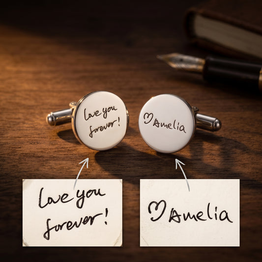 Custom Handwriting Stainless Steel Cufflinks
