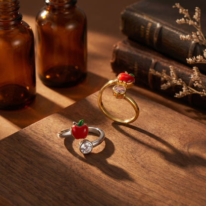 Personalized Apple Teacher's Ring with Birthstone