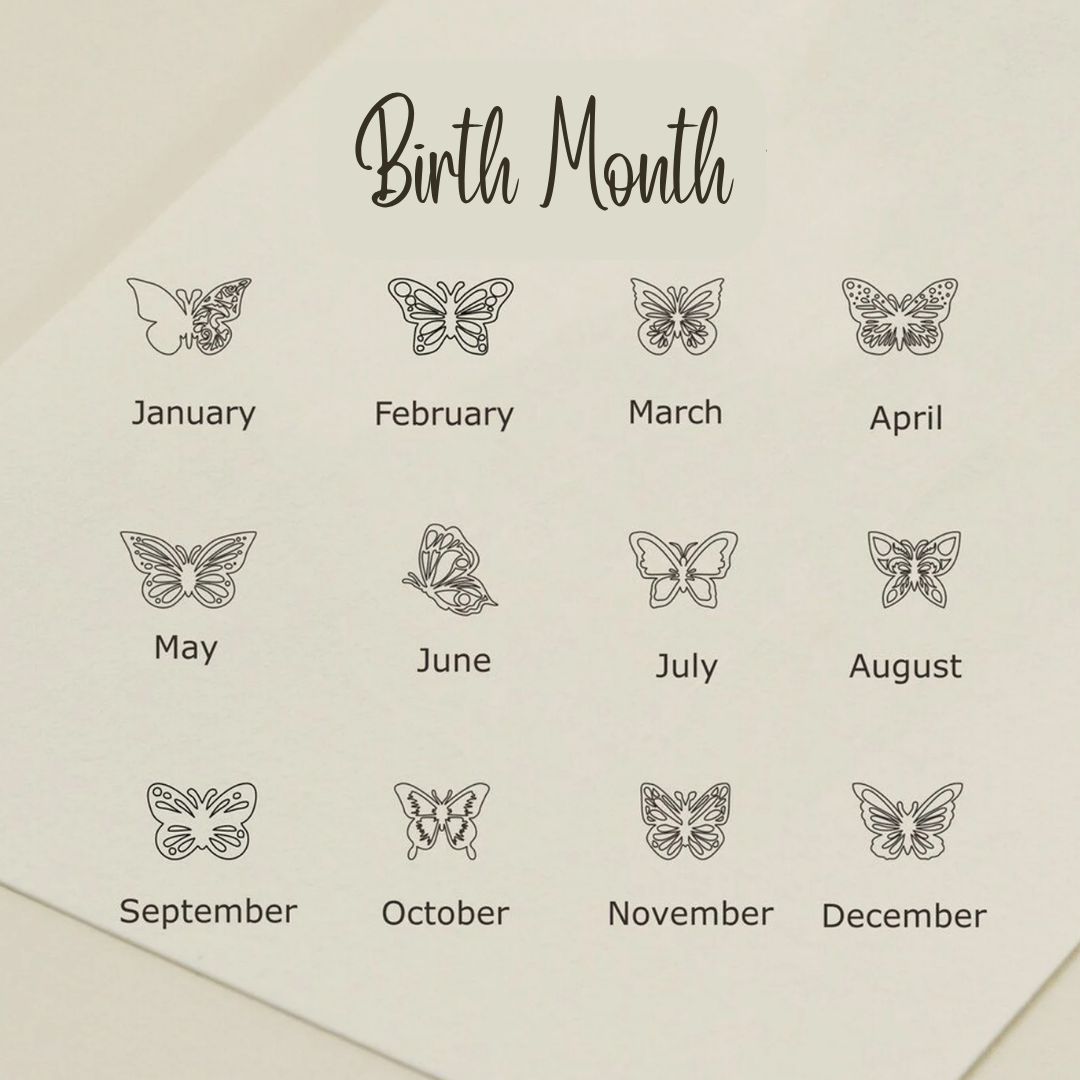 Personalized Name Birth Butterfly Necklace