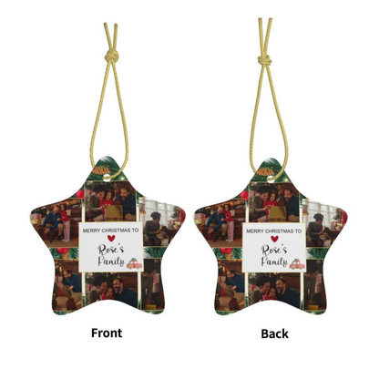 Custom Star Photo Ornament, Christmas Tree Decoration