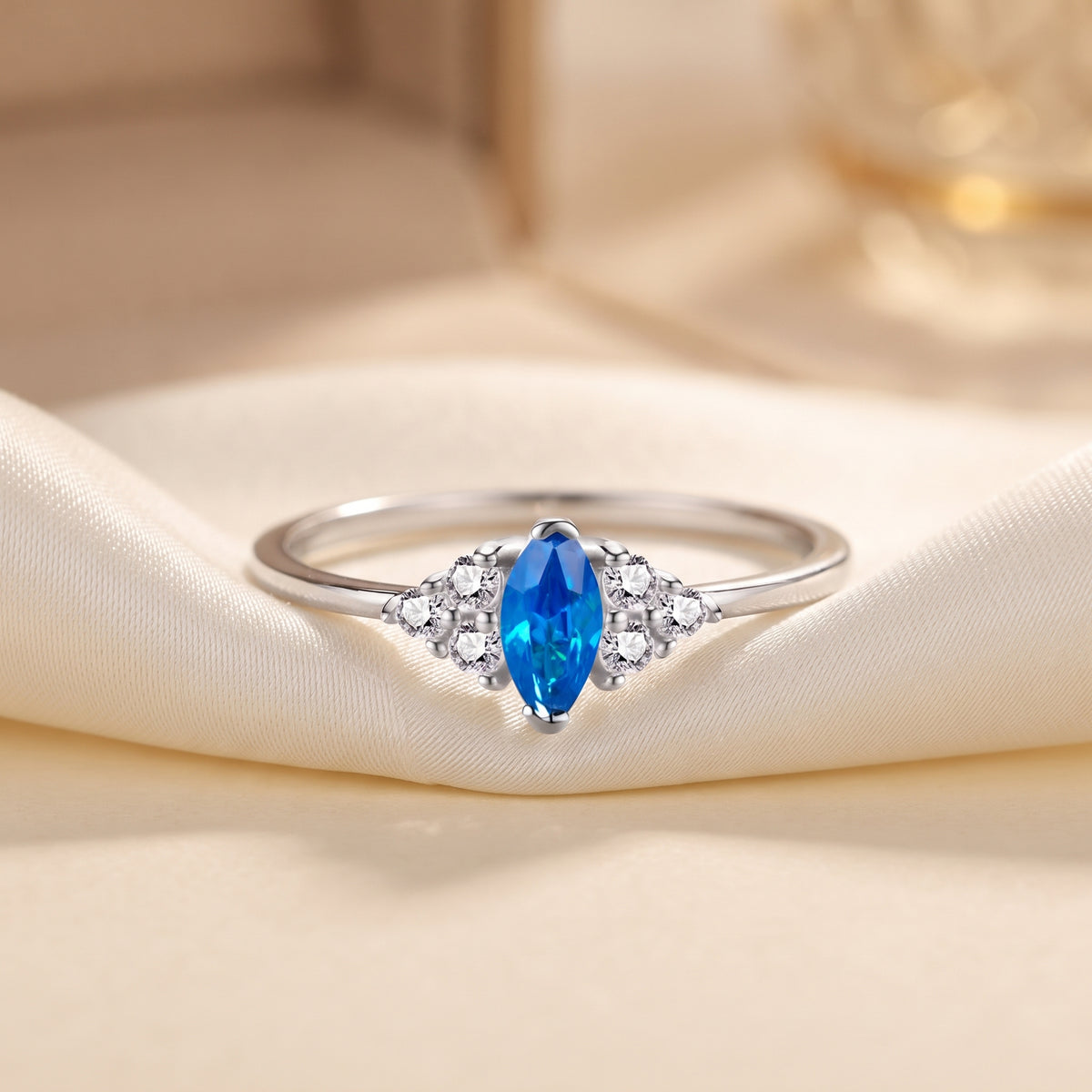 Personalized Marquise Cut Birthstone Ring