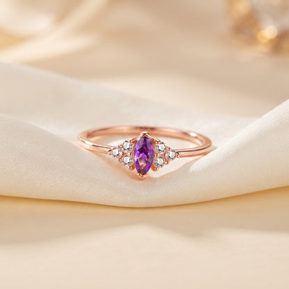 Personalized Marquise Cut Birthstone Ring