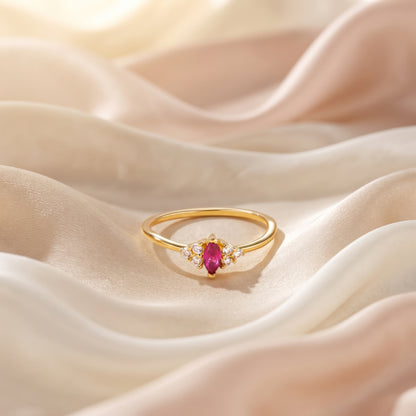 Personalized Marquise Cut Birthstone Ring