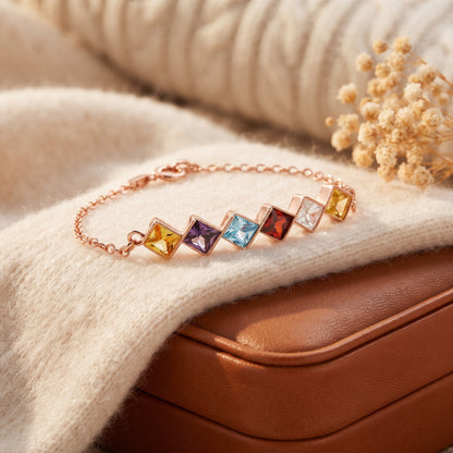 Personalized Family Birthstones Bracelet