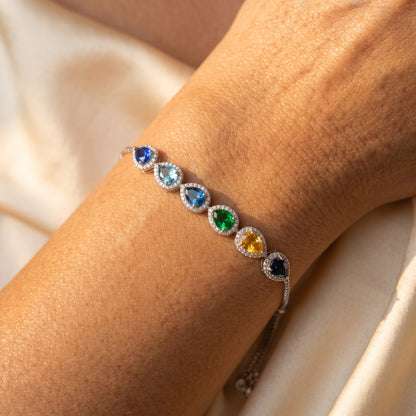 Multiple Birthstone Bracelet, Personalized Family Birthstone Bracelet