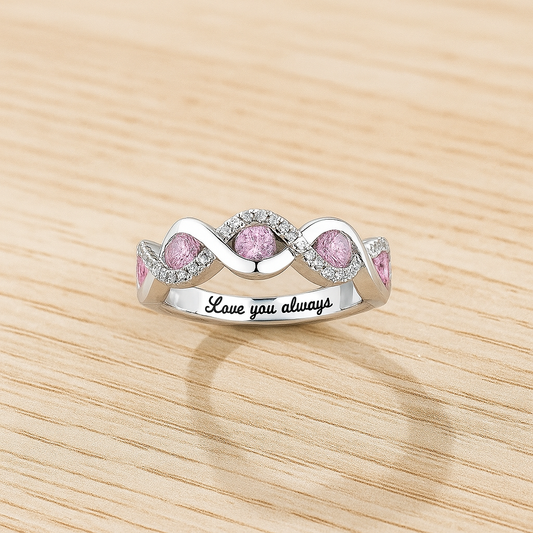 Personalized Twist Band Birthstone Ring