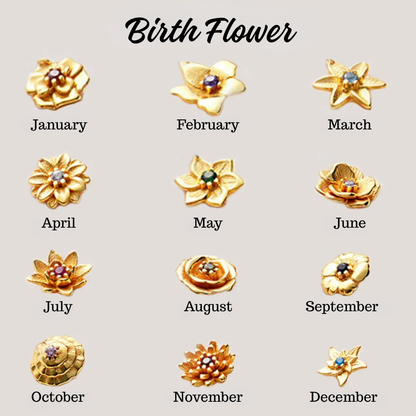 Multiple Birth Flowers Ring with Birthstones