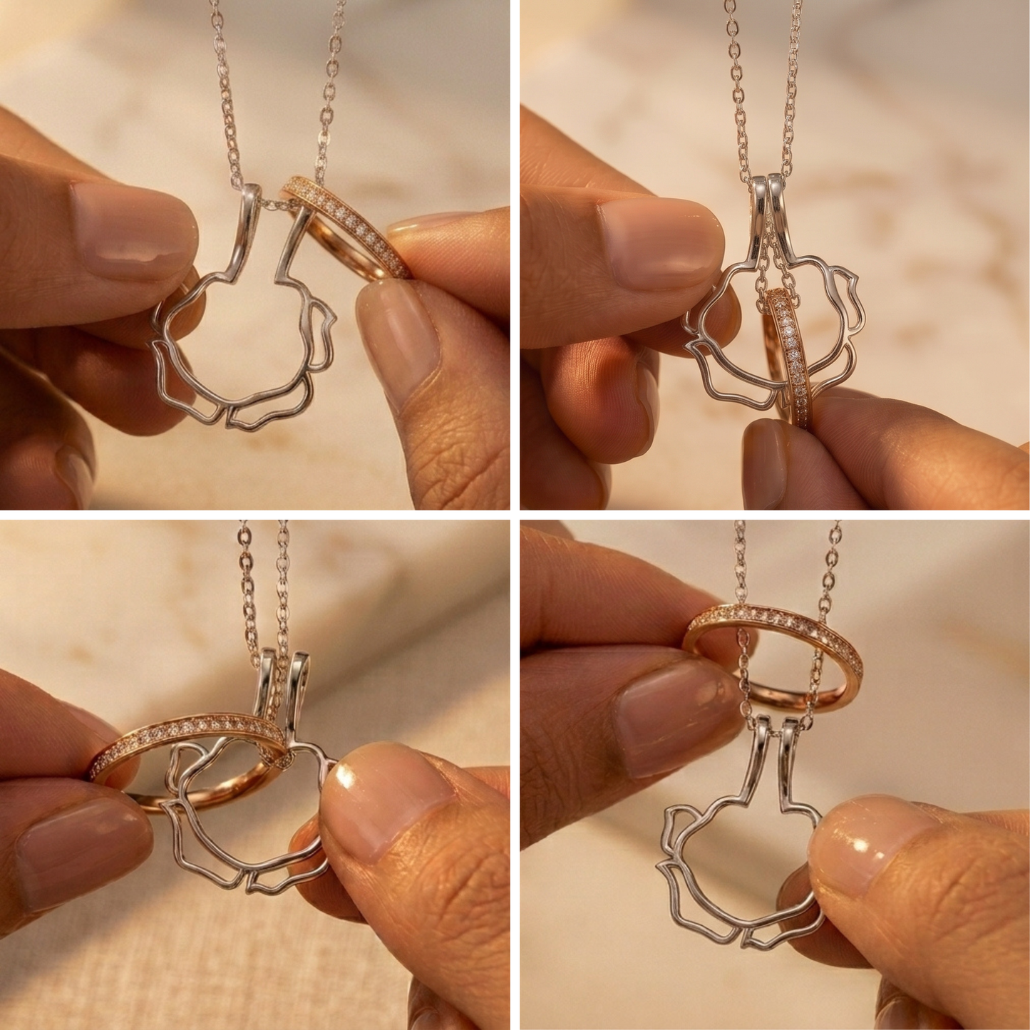 Personalisierte Ringhalter-Blumenkette