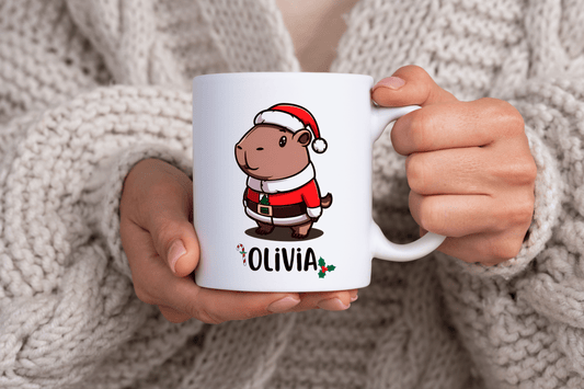 Christmas Santa Claus Capybara 11oz Ceramic Mug