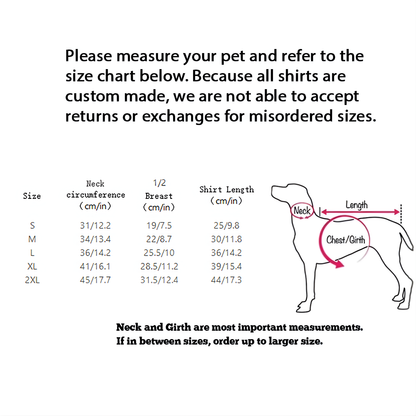 Pet Sport Jersey with Custom Name and Number