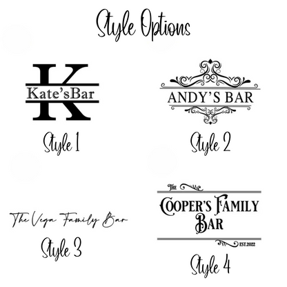 Personalized Name Black Square Bar Mat