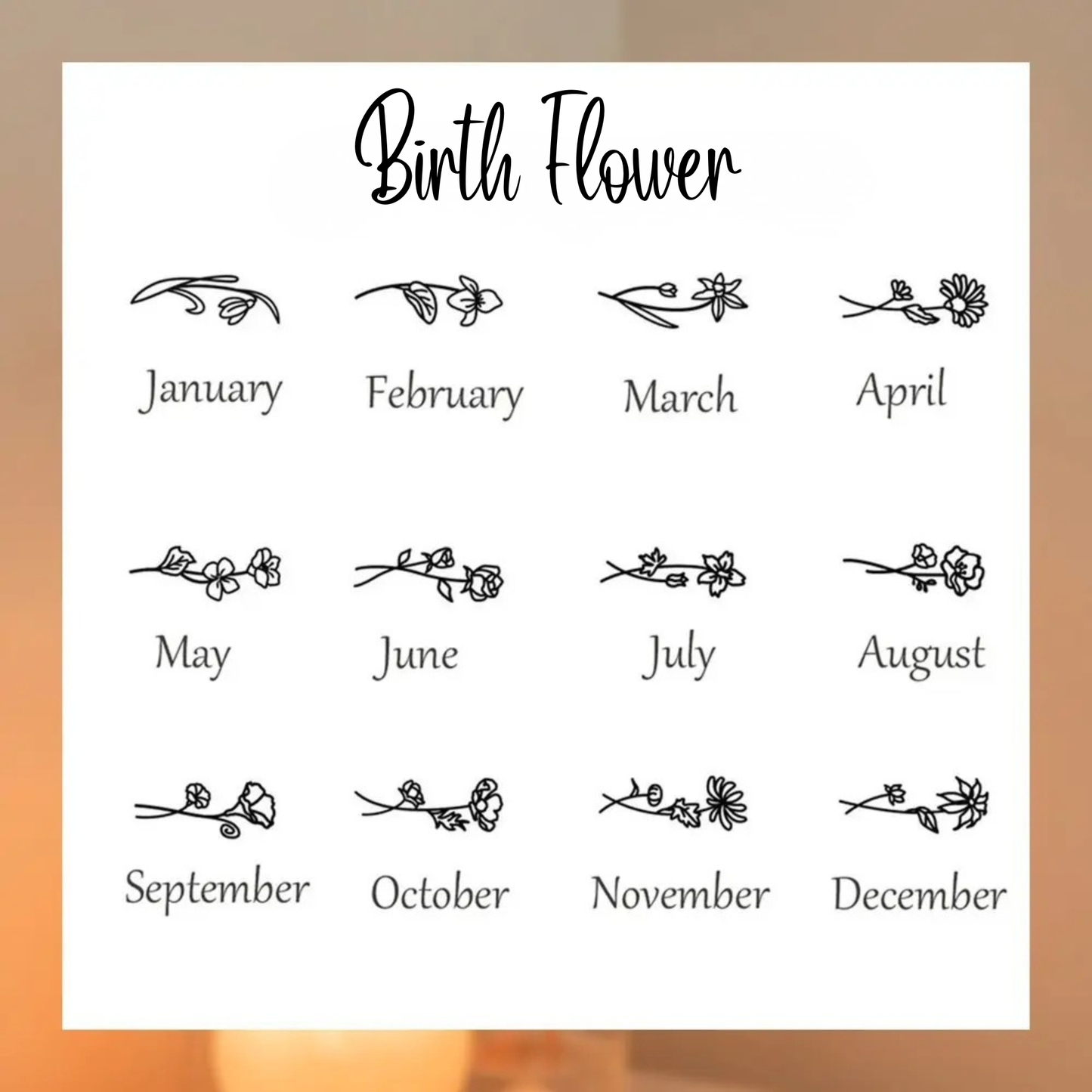 Personalized Name & Birth Flower Ring