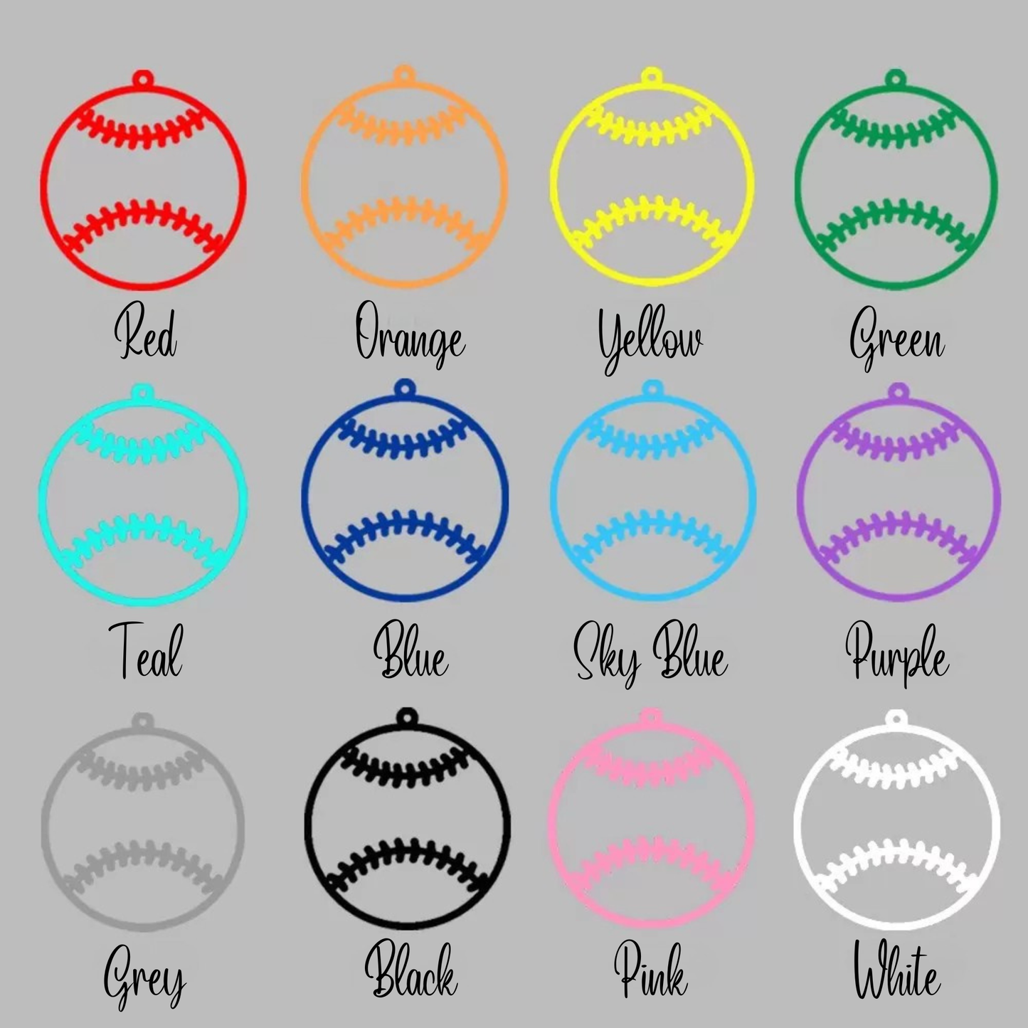 Custom Name Baseball Earrings with Number