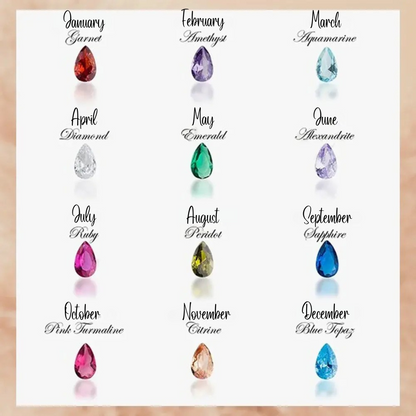 Personalized 3D Tulip Birthstone Necklace with Sideway Name