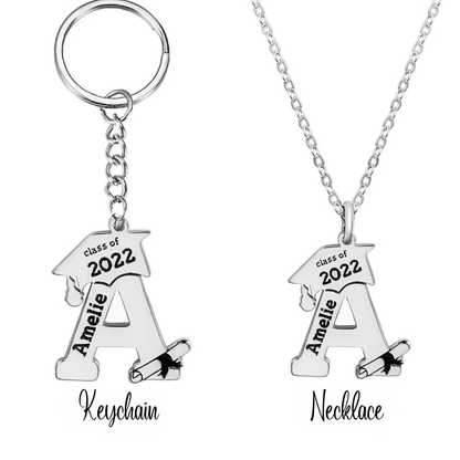 Custom Graduation Letter Necklace or Keychain