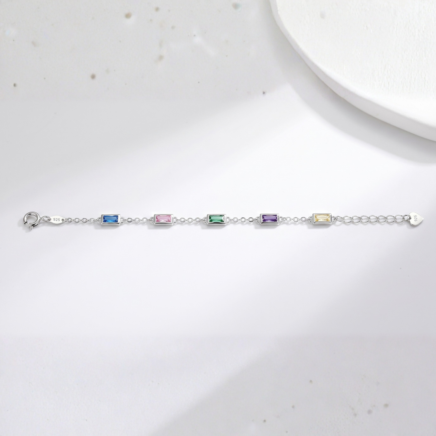 Personalized Rectangular Birthstone Bracelet