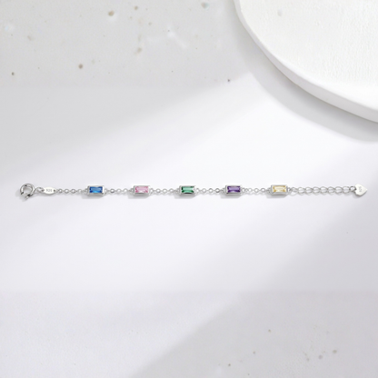 Personalized Rectangular Birthstone Bracelet