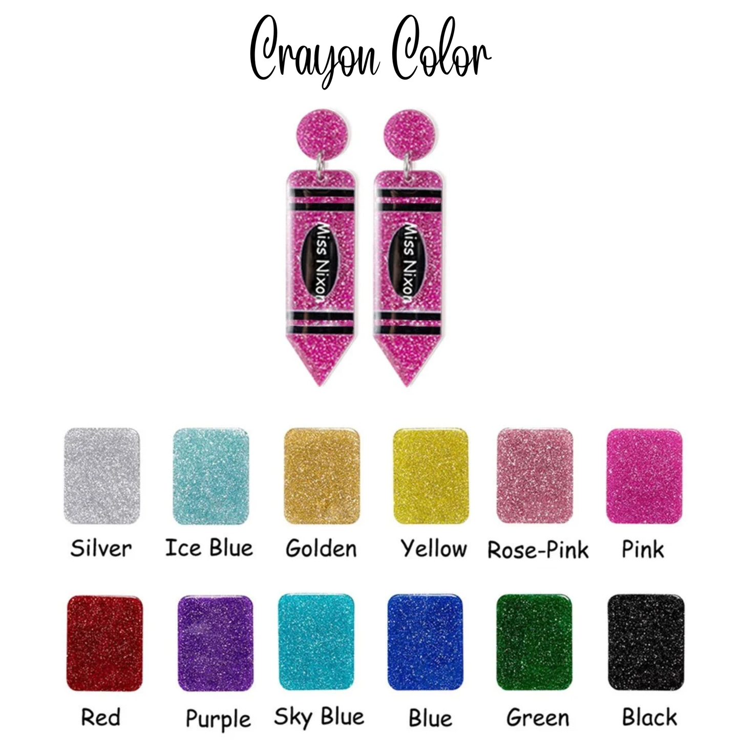 Personalized Name Teacher Earrings