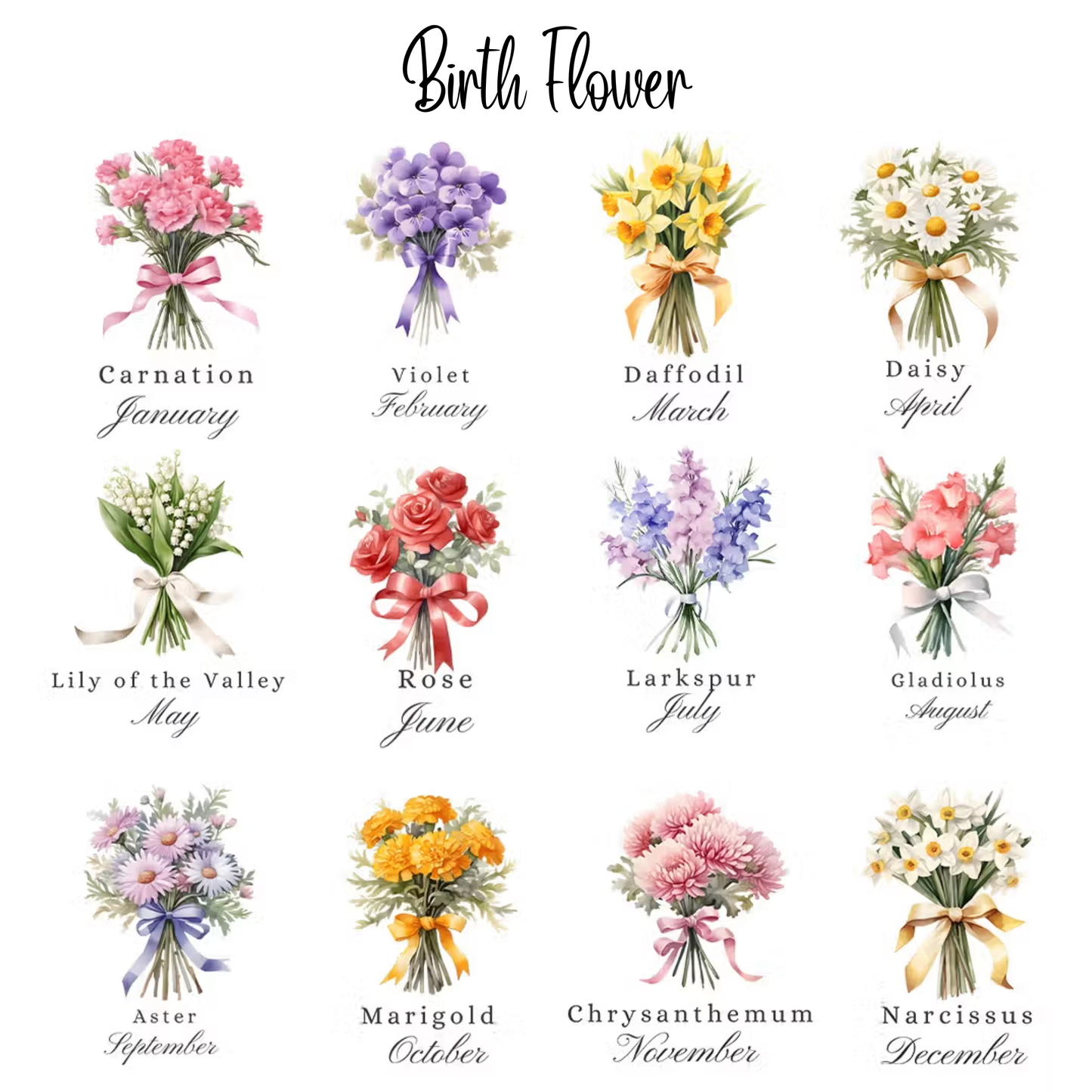 Custom Makeup Brush Bag with Name & Birth Flower