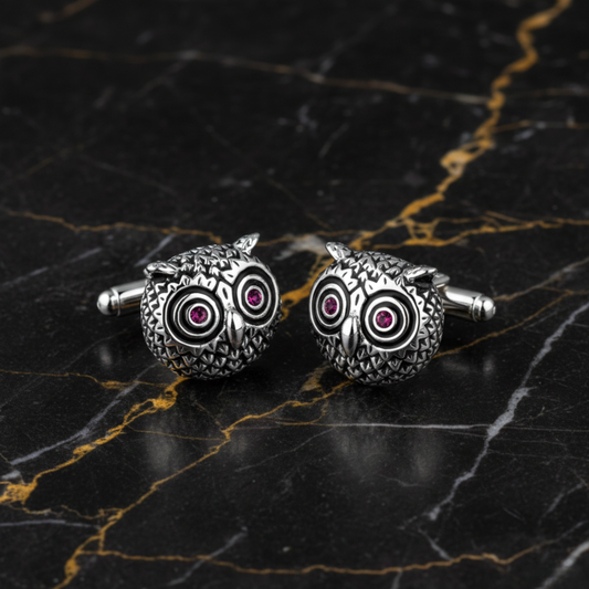 Silver Owl Cufflinks