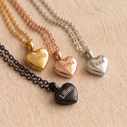 Personalized Tiny Heart Urn Necklace