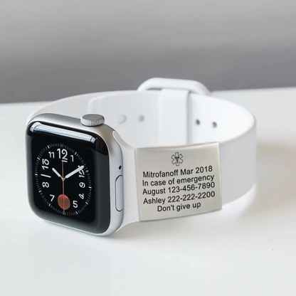 Personalized Medical Alert ID Plate for Smart Watch