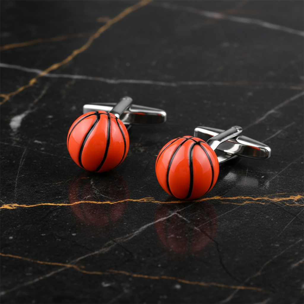 Round Basketball Cufflinks