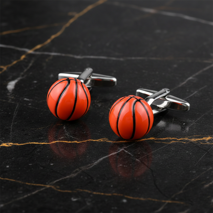 Round Basketball Cufflinks