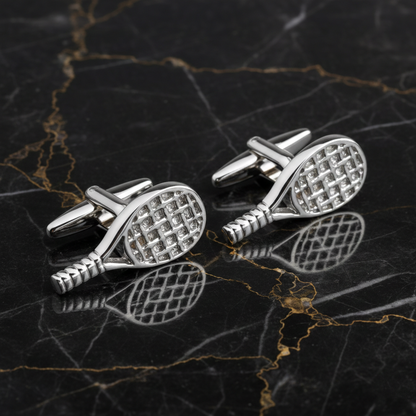 Silver Tennis Racket Cufflinks