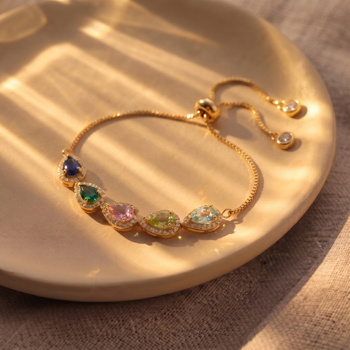 Multiple Birthstone Bracelet, Personalized Family Birthstone Bracelet