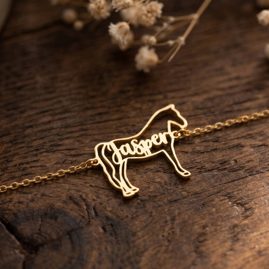 Custom Horse Silhouette Bracelet with Name