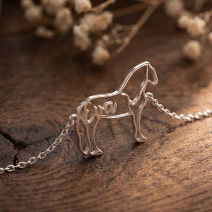 Personalisiertes Armband mit Pferde-Silhouette und Namen