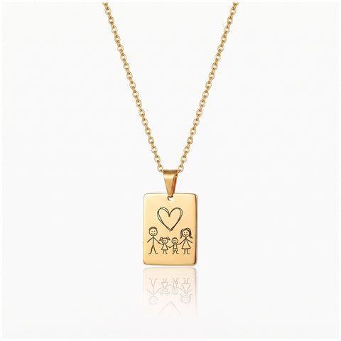 Custom Kids Drawing Necklace