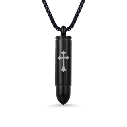 Cross Bullet Urn Necklace