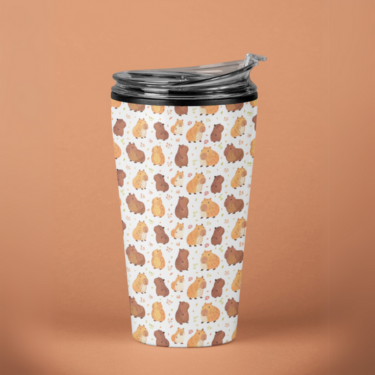 Chibi Kawaii Capybara Print 15 oz Stainless Steel Travel Mug