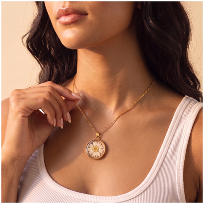 Personalized Resin Birth Flower Necklace
